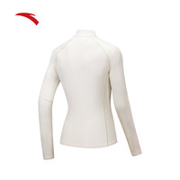 安踏速干抗菌长T丨大地之壳女新款户外半拉链长袖t恤立领打底衫上衣 【速干抗菌】暖玉白6402-1 L (女170)