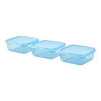 宜家（IKEA）PRUTA普塔食品饭盒微波炉可加热便当盒简约餐具用 附盖食品盒蓝色0.6L