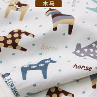 真昕 ZH8003 纯棉布料 印花 斜纹 木马半米价（可定制加工）