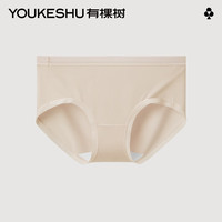 有棵树 YOUKESHU【3条起购】莫代尔女士内裤女5A抗菌舒适中腰少女春秋季三角短裤 肤色 1条 M