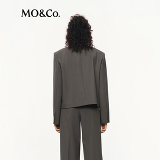 MO&Co.【C+系列】西装2025秋绵羊毛精纺垫肩截短箱型MBE3BLA020 驼啡色 XS /155