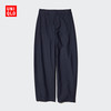 UNIQLO 优衣库 女装针织廓形长裤/休闲裤弯刀镰刀裤子加长款477345 483723/69藏青色 L