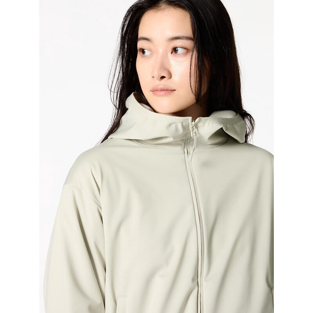 UNIQLO 优衣库 女装防风拉链连帽外套/内里摇粒绒防水472150 01 乳白色 XL /165/92A