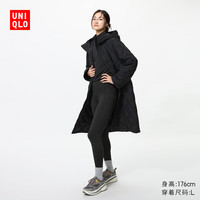 优衣库女装PUFFTECH空气棉服长大衣479209 09 黑色 L /160/88A