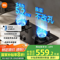米家 MIJIA 小米智能燃气灶S2 嵌入式家用煤气灶双灶具5.2kW猛火 烟灶联动 底座可调节MJ01D天然气