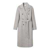 伊芙丽蒋欣代言【镇店】驼绒桑蚕丝高级双面毛呢外套羊毛大衣女冬季 晓雾灰 L 135-145斤