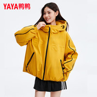 鸭鸭（YAYA）小雪花系列羽绒服女短款2025冬季时尚户外运动休闲保暖外套XJ 深藏青色 L
