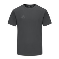 移动端、京东百亿补贴：adidas 阿迪达斯 短袖男2024款夏季运动亲肤透气轻薄速干T恤 深灰/浅灰 M