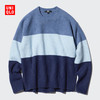 UNIQLO 优衣库 小程序: 优衣库女装souffle yarn舒芙蕾圆领拼色针织衫/毛衣毛衫473051 64 湖蓝色 3XL /175/108C