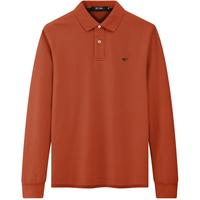  SEPTWOLVES/七匹狼 翻领挺括 男士长袖T恤  190/104A/XXXXL 412(桔红)