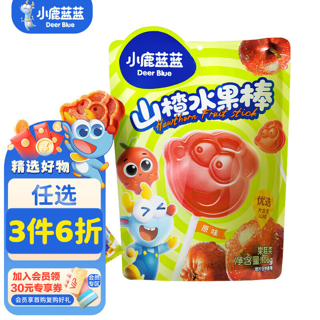小鹿蓝蓝 山楂水果棒 原味 106g