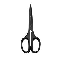 齐心（COMIX）173mm黑刃防锈剪刀 不锈钢中号剪子 省力设计办公用品家用手工工具 黑色EB205