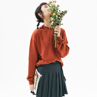 美特斯邦威圆领卫衣女秋季韩版休闲纯色圆领外套女套头衫上衣 阿拉伯棕 S 155 80A