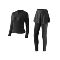 361游泳衣女长袖长裤冲浪浮潜水母服成人分体裙式