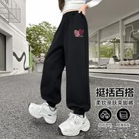 【时尚百搭】女童长裤2024秋季中大童潮流宽松束脚裤韩系休闲