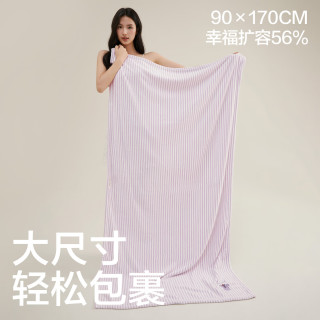 三利10A抗菌浴巾女2025比全棉吸水成人大毛巾儿童男款裹巾 薄荷小象（浴巾+毛巾） 300g 70cm*140cm