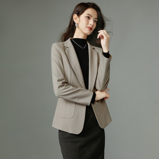 晚白2025年秋时尚翻驳领修身显瘦通勤干练长袖西装外套女