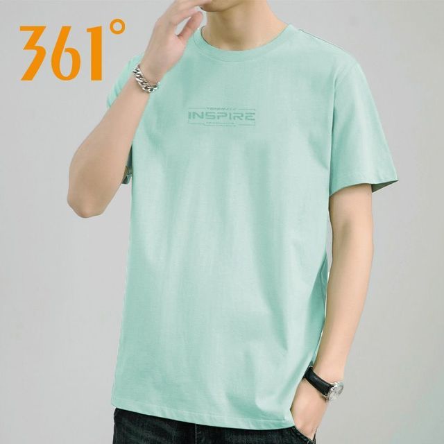 361° 男子冰感上衣夏季运动T恤衫男士速干短T袖