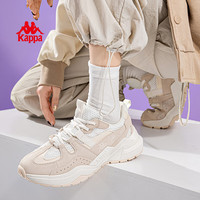 Kappa【清仓】卡帕背靠背春夏特惠小白鞋潮流软底休闲鞋百搭老爹鞋 轻白色/暖白色 37