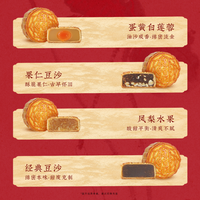 莲香楼月满八珍四味风雅双黄纯白莲蓉四喜莲蓉低糖广式月饼送人 四味风雅月饼礼盒420g