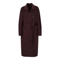 伊芙丽蒋欣代言【镇店】驼绒桑蚕丝高级双面毛呢外套羊毛大衣女冬季 木兰红  L 135-145斤