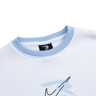 NIKE3BRAND 耐克男女童无帽卫衣+长裤2件套装秋季长袖套装 纯白色 130 /64【身高116-122cm】