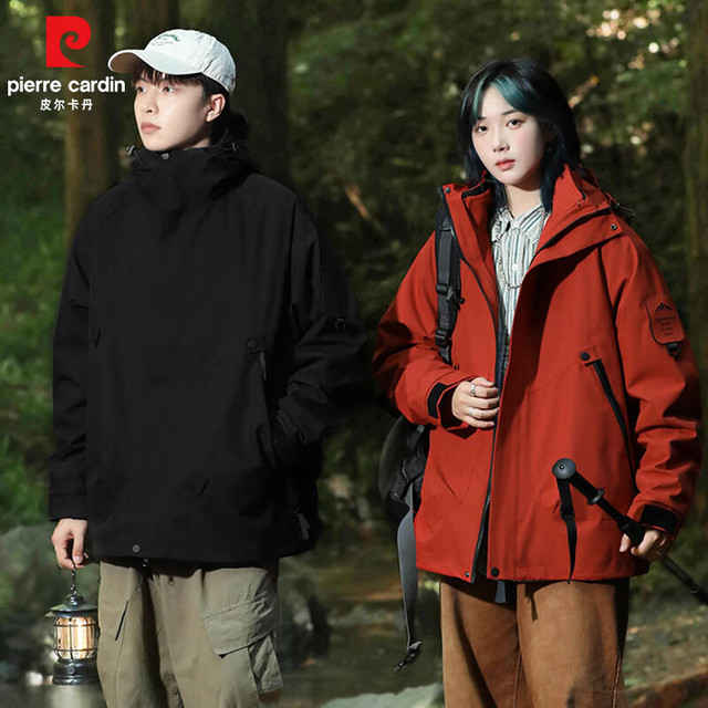 皮尔·卡丹 男女款三防户外保暖冲锋衣夹克外套 秋冬款 QG-2518