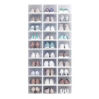 爽居加厚透明鞋盒子鞋拖架鞋子收纳盒可叠加家用宿舍简易防尘塑料鞋柜   6个（放41码以下低帮）