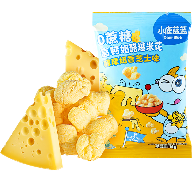 小鹿蓝蓝 宝宝饼干儿童零食饼干 0蔗糖高钙奶酪酥酥/1袋/16g