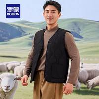 罗蒙（ROMON）男女同款加厚棉服男士秋冬款中青年保暖棉坎肩内搭外套上衣打底衫 米杏色【5V63610B女款】 均码 190