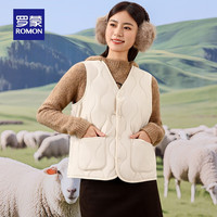 罗蒙(ROMON)男女同款加厚棉服男士秋冬款中青年保暖棉坎肩内搭外套上衣打底衫 樱花粉【5V63610B女款】 均码 165
