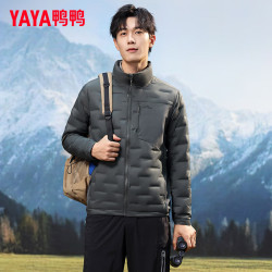 鸭鸭羽绒服 鸭鸭（YAYA/鸭鸭羽绒服）时尚男士羽绒服轻薄立领百搭保暖防风秋冬外套K 碳灰色 L