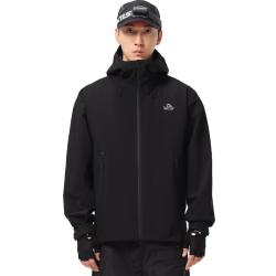 伯希和 户外硬壳冲锋衣男女夏季防风雨登山服外套124101048黑L 曜石黑/硬壳全防护