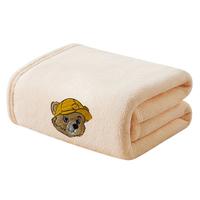 无印良品A类儿童毛毯 超软吸水洗澡浴巾包巾速干午睡盖毯 100*120cm浅咖