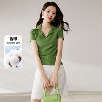 ONEBUYE 晚白 女士短袖Polo衫 25010603