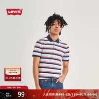 Levi's 李维斯 男士美式经典蝙蝠标休闲Polo衫A4842 混色条纹 M