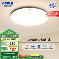 欧普照明 欧普（OPPLE）高端卧室阳台书房呵护光圆形吸顶灯 铭宇III-黑MX420-D24FTT-01