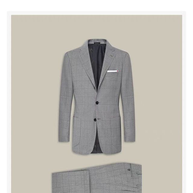 Kiton 男士三粒扣羊毛奢雅商务休闲西装套装