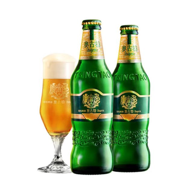 有券的上：奥古特 青啤奥古特瓶装 330mL 24瓶(赠奥古特6罐加扎杯*1)