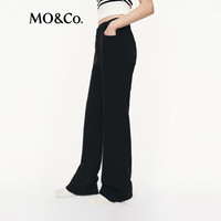MO&Co.休闲裤2025秋精工双层四面弹细带镂空中低腰MBE3PAT011 黑色 S /160
