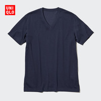 UNIQLO 优衣库 男装/男女同款百变T快干V领T恤休闲短袖475376 475376/69藏青色 S /165/84A