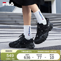FILA 斐乐 猫爪鞋复古运动鞋女2025年休闲鞋老爹鞋 黑-C-BK 37.5
