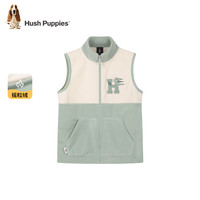 暇步士(Hush Puppies)童装儿童男女大童秋舒适保暖户外内搭气质马甲 苍翠绿 摇粒绒 110 cm
