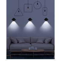 以典魔鬼鱼人体感应灯夜灯卧室走廊楼梯客厅壁灯衣柜橱柜充电电池 电池款黄光(无法充电)