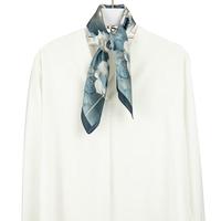 达芬奇密码高端真丝小方巾女领巾真丝丝巾桑蚕丝围巾送女士 爱的相守 蓝色