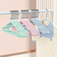 宣室堂 衣架 儿童衣架 婴幼儿晾衣服架子 宝宝家用衣挂 环保材质【萌力粉】 30个