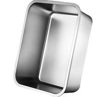 今万福 不锈钢盘子方盘 加深方盘长方形餐盘 烧烤托盘 高10cm 50*35 【201】加厚深盘50*35*10cm