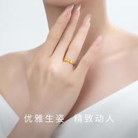 行金银中 足金999甜心蝴蝶结戒指甜美可爱风黄金戒指