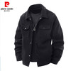 pierre cardin 皮尔·卡丹 皮尔卡丹2025春季翻领工装夹克外套男士宽松上衣潮流款 黑色 M