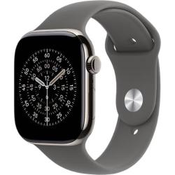 Apple Watch Series 11 智能手表 GPS+蜂窝版 46mm 原色钛金属表壳 岩灰色运动型表带 M/L